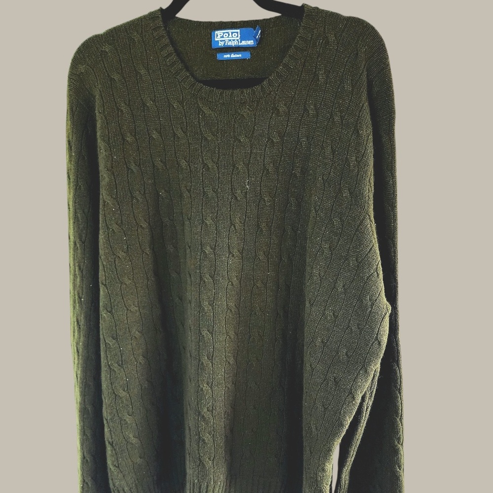 Ralph Lauren - Cashmere - Cable Army Green XL